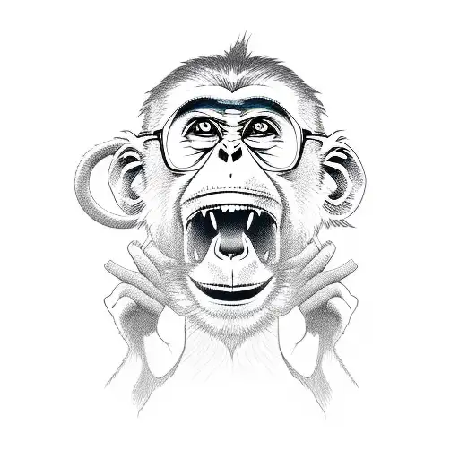 Monkey Holding A Glass