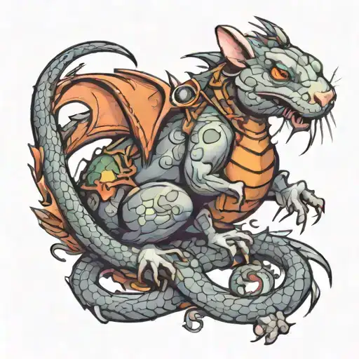 A Rat And A Dragon Wrapped Together