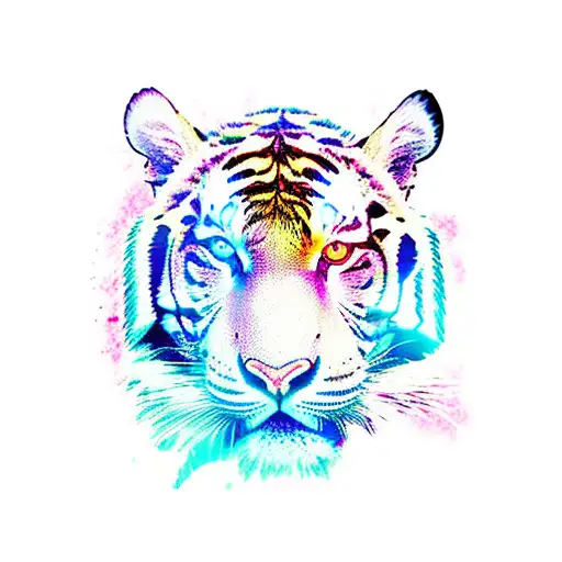 Karate Silhouette With A Vibrant Tiger Design