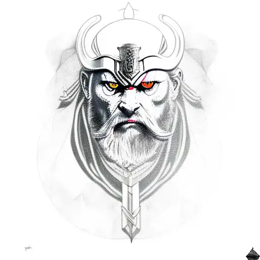 Odin With An Angry Black Raven