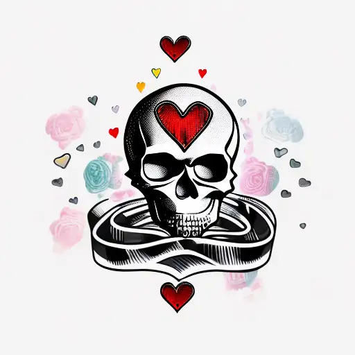 Skull And Heart Blended