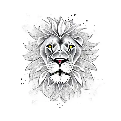 Lion With Flowers