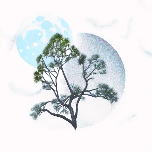 Palmetto Tree And Moon With Tennessee Tri Star