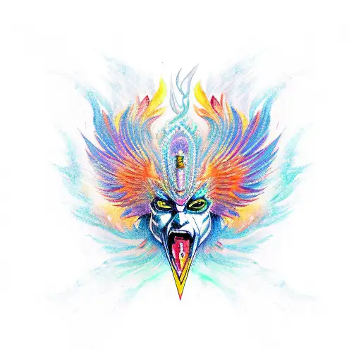 Watercolored Phoenix Goddess