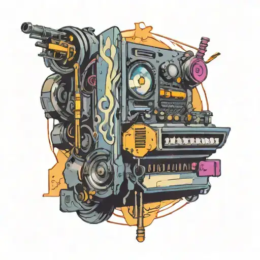 Combine Book Pages And Musical Notes In A Cyberpunk Style