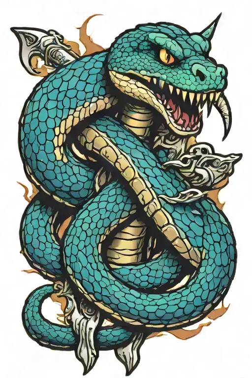 Snake Wrapped Around A Sword
