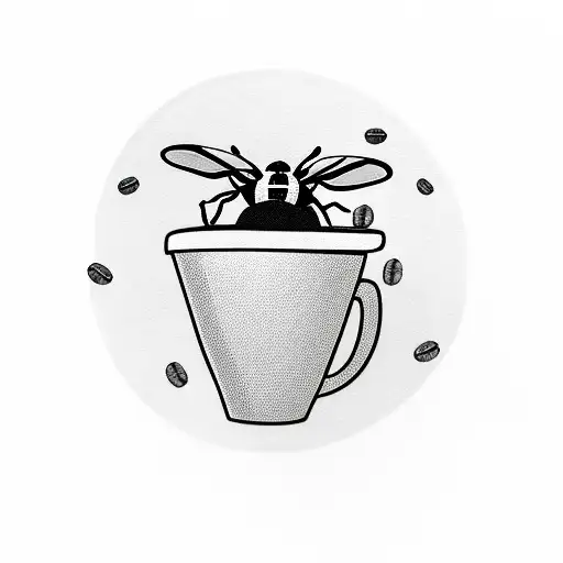 Bee Holding Coffee Cup