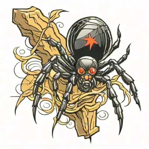 Black Widow Spider Hanging