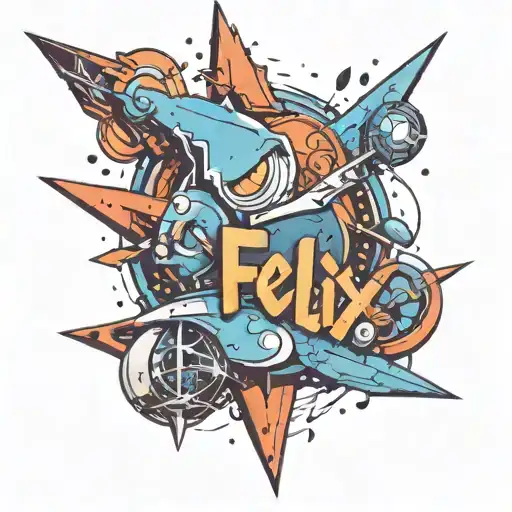 A Futuristic Design Incorporating The Name Felix In A Creative Way