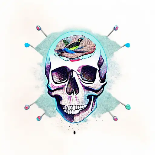 Skull With Bird