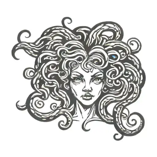 Classic Medusa Head Child Like Face