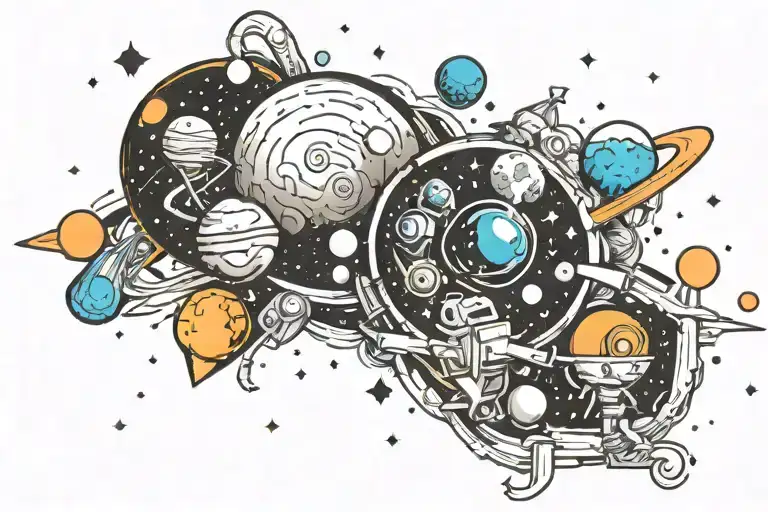 Cosmic Galaxy With Family