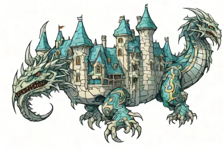 Stonemist Castle With A Guildwars 2 Dragon Wrapped Around It