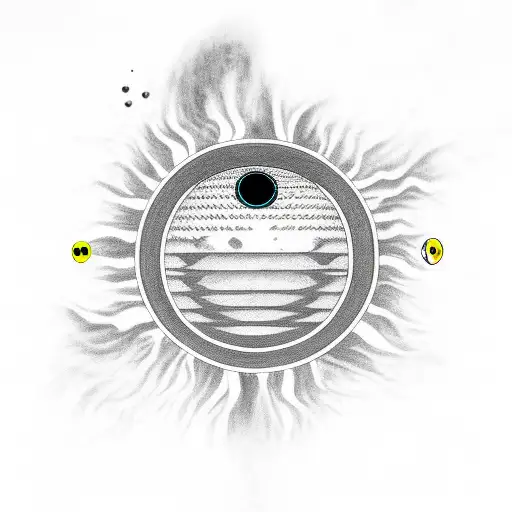 Black Sun With A Black Tear Drop Underneath