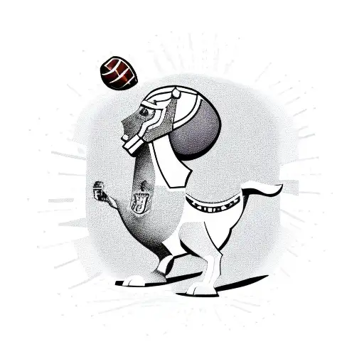 Trojan Horse With Football Ball And Beer