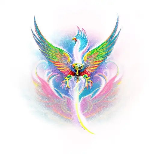 Feminine Flowy Phoenix With Hawk Body