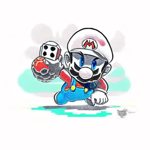 Super Mario Battling A Goomba