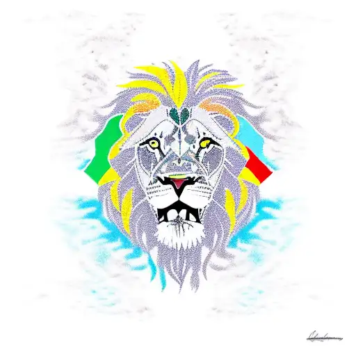 Lion And Ethiopian Flag