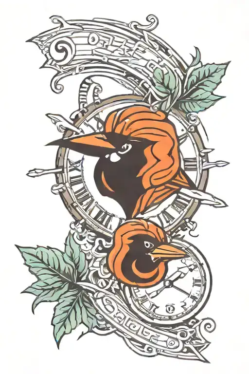 Baltimore Orioles Baseball Stitching Forming Clock
