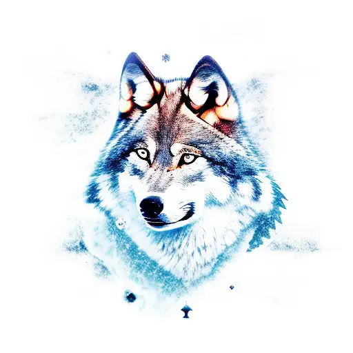 Combine A Guitar And A Wolf In A Dynamic Pose