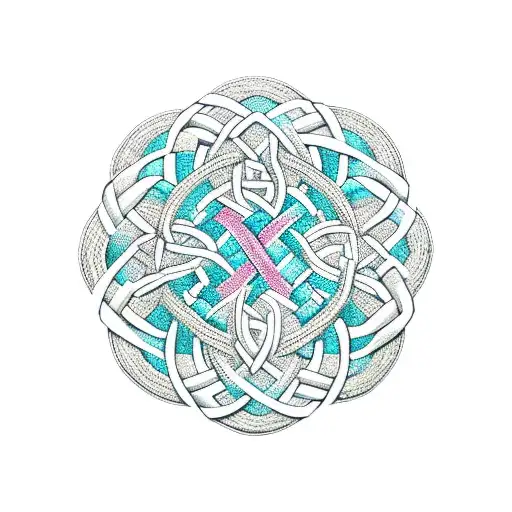An Intricate Celtic Knot Intertwined With Flowers Representing Family And Friends