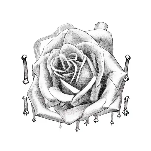 Skeleton Bones Drip Font Rose