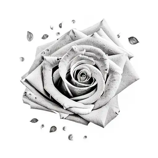 A Rock N Roll Inspired Tattoo Featuring A Guitar And Roses