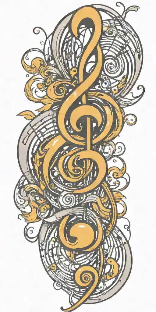 Music Note Intertwined