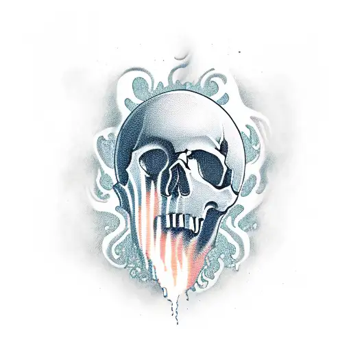 Skull With Sea Wave