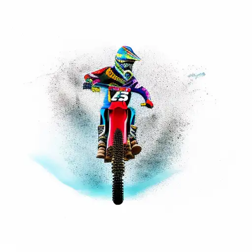 Motocross Bike With Desert And Money