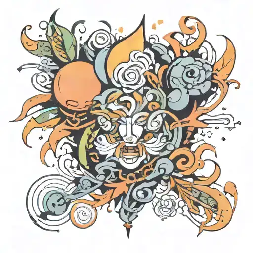 Abstract Representation Of Spiritual Growth Coming From A Lesser Being