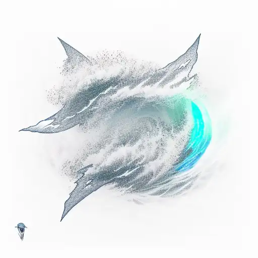 Lightning In The Ocean With Waves In A Storm