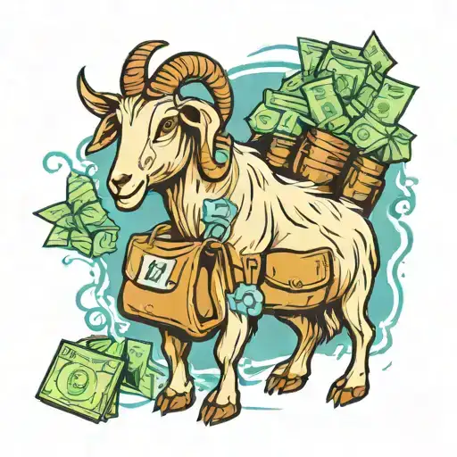 Goat W Bag Of Money Bag Filled