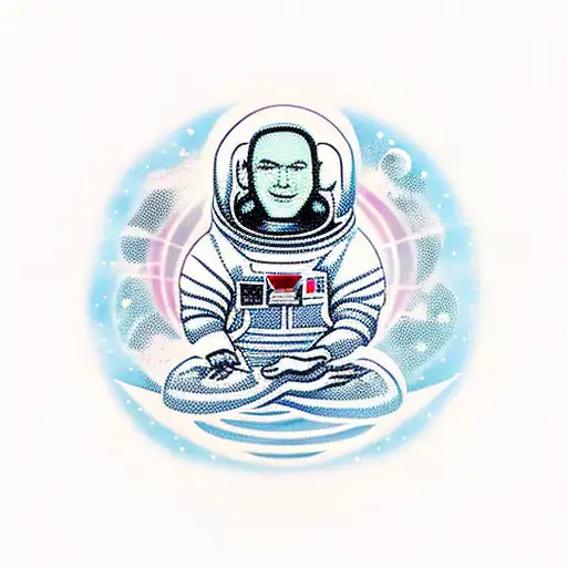 Astronaut Meditating In Space