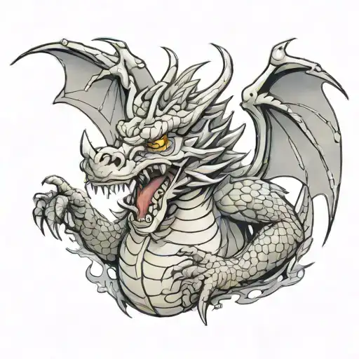 Dragon Roaring With A Puffed Out Chest That Is A Full Body Design Fitted To The Upper Arm