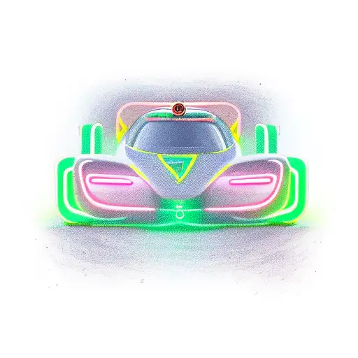 A Futuristic Race Car Speeding Through A Neon-lit Cityscape