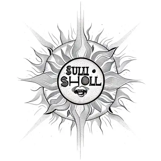 Sun With Diel Text