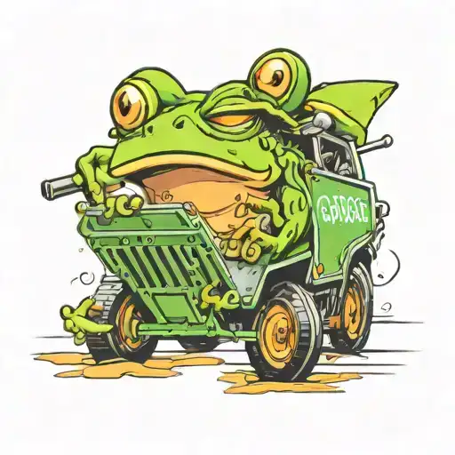 Garbage Truck Driving Frog
