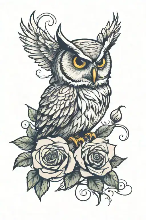 Owl And Rose