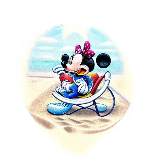 Mickey Mouse Sitting In Beach Chair