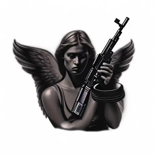 Angel Holding A Gun