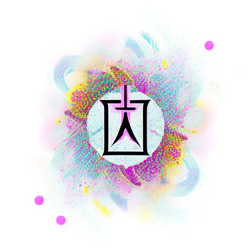 A Lambda Symbol Intertwined With Colorful Flower Petals