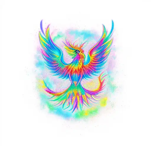 A Vibrant Phoenix Dancing To The Rhythm Of Music