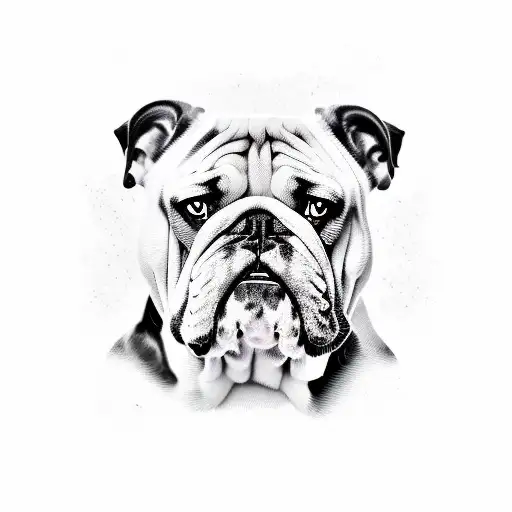 Bulldog Face Black And Grey