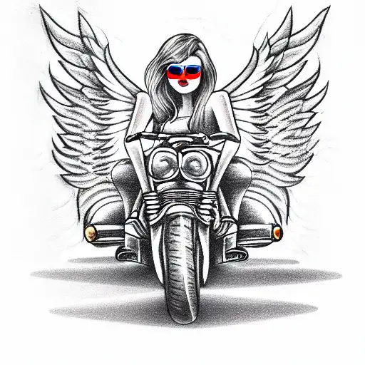 Angel On Motorcycle