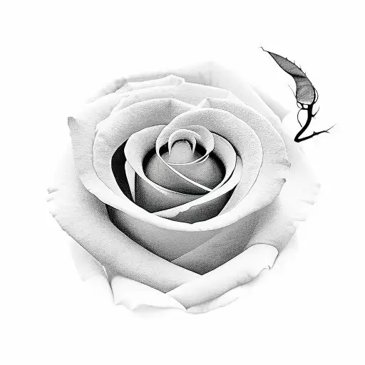 A Minimalist Tattoo Of A Broken Heart With A Delicate Rose Growing Out Of It