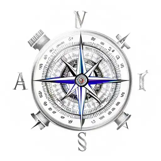 A Compass With Roman Numerals And Ancient Symbols