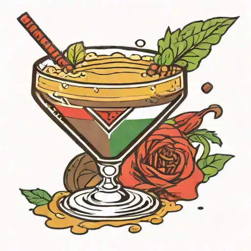 Espresso Martini With Mexican Flag Incorporated