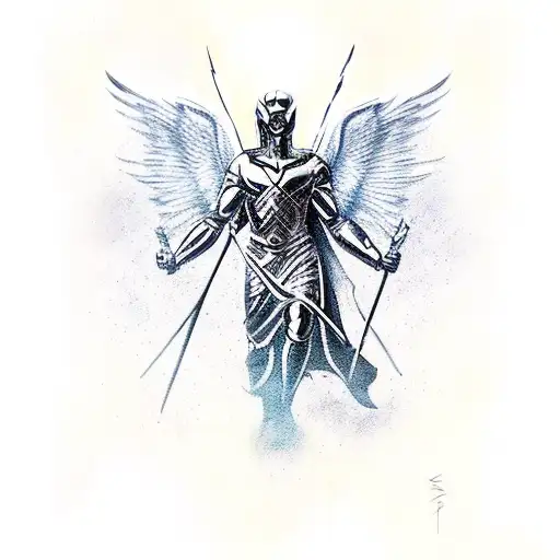 Archangel Michael Defeting Evil