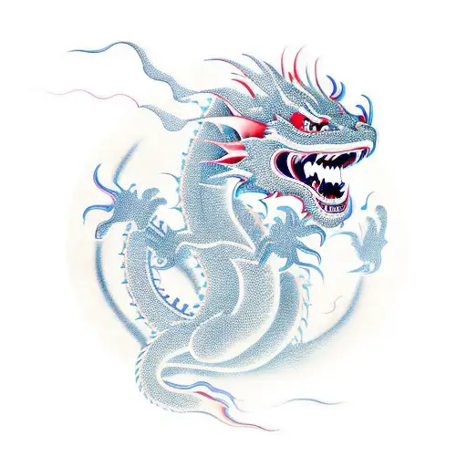 New Year's Dragon That Fades Away As You Get Closer To The Tail